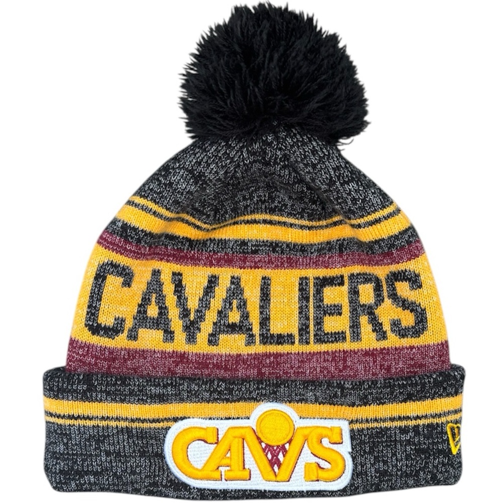 Cleveland Cavaliers Beanie Pom Tassel Warm Winter Sweater Knit Black Gold Red